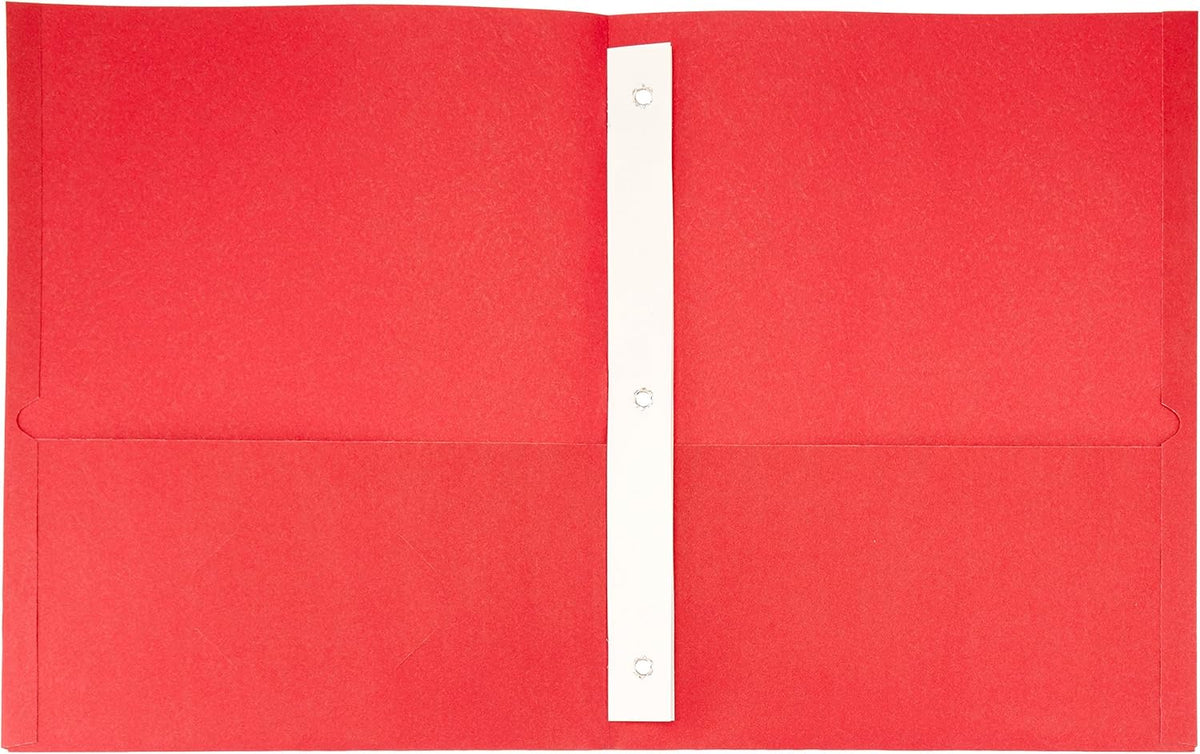 Amazon Basics Twin Pocket File Folders with Fasteners, 25-Pack, Letter, Assorted