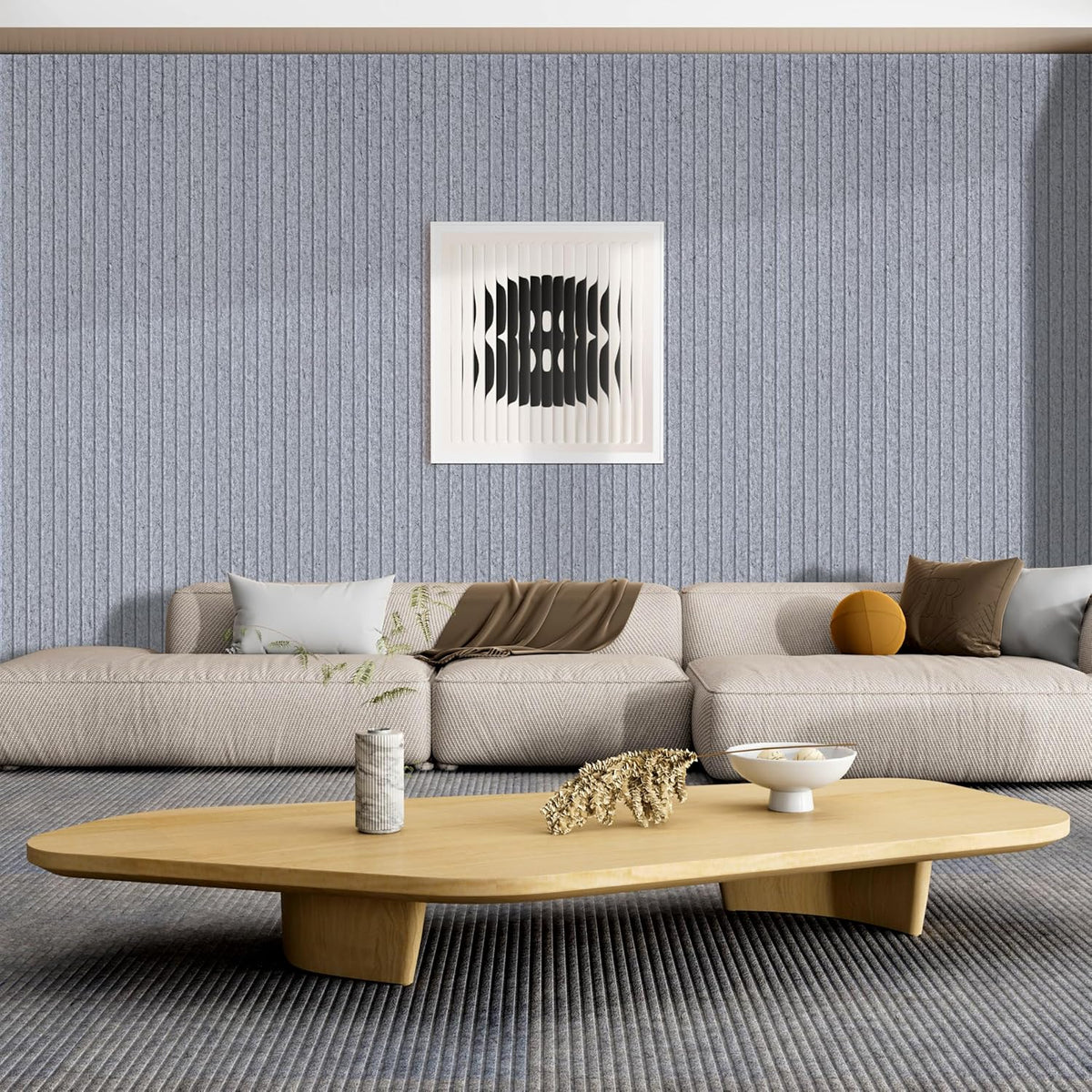 5 Pack Acoustic Panels, 48 x 24x 0.4 Inch Sound Proof Panels for Walls, Premium Wall Sound Absorbing Panels, Decorative Sound Dampening Panels for Media Room, Office and Studio,Silver Gray